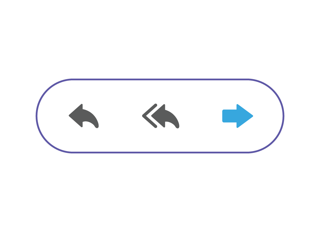The Forward button highlighted in blue