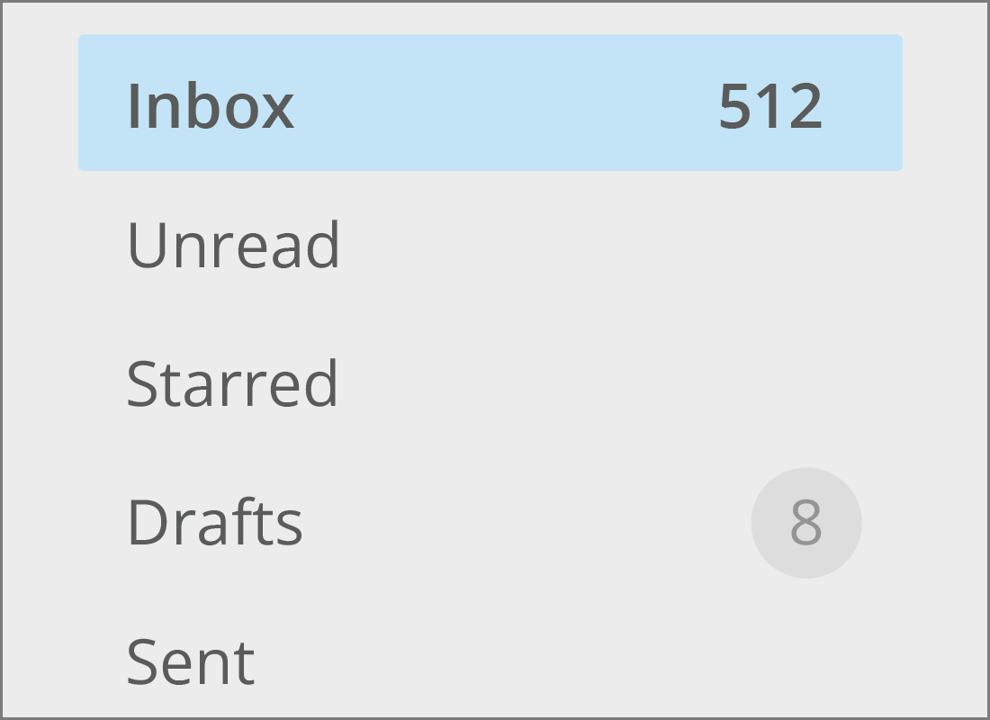 An email Inbox showing there are 512 emails in the Inbox