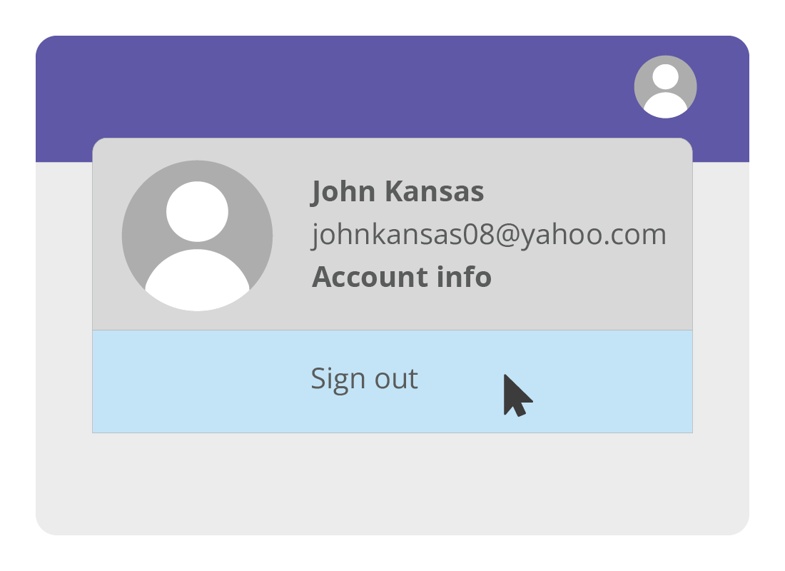 The Sign out option in Yahoo Mail