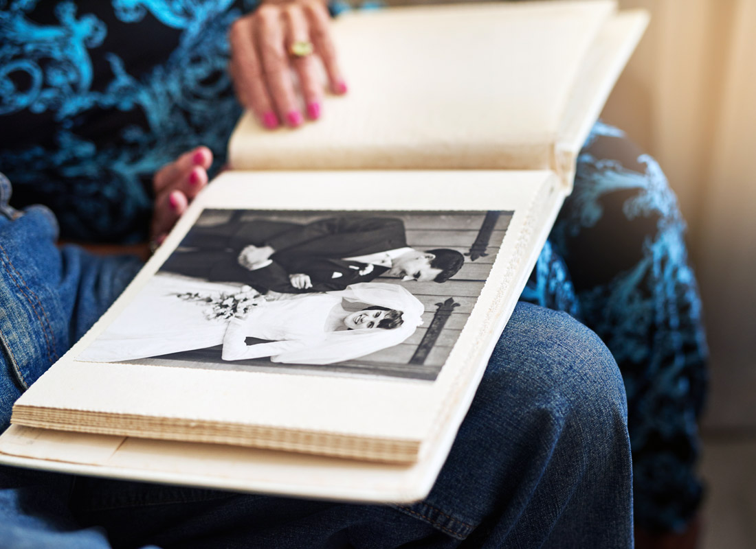 Looking at mum and dad's wedding photos!