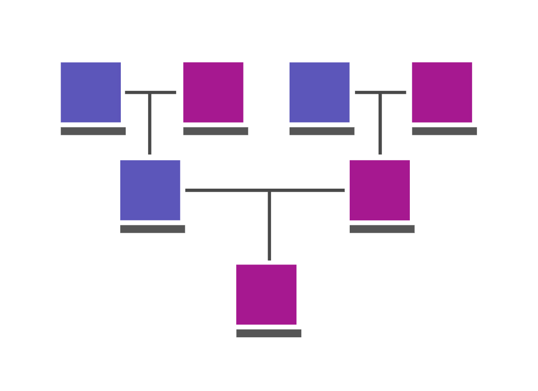 An illustration of a family tree showing the links between relatives