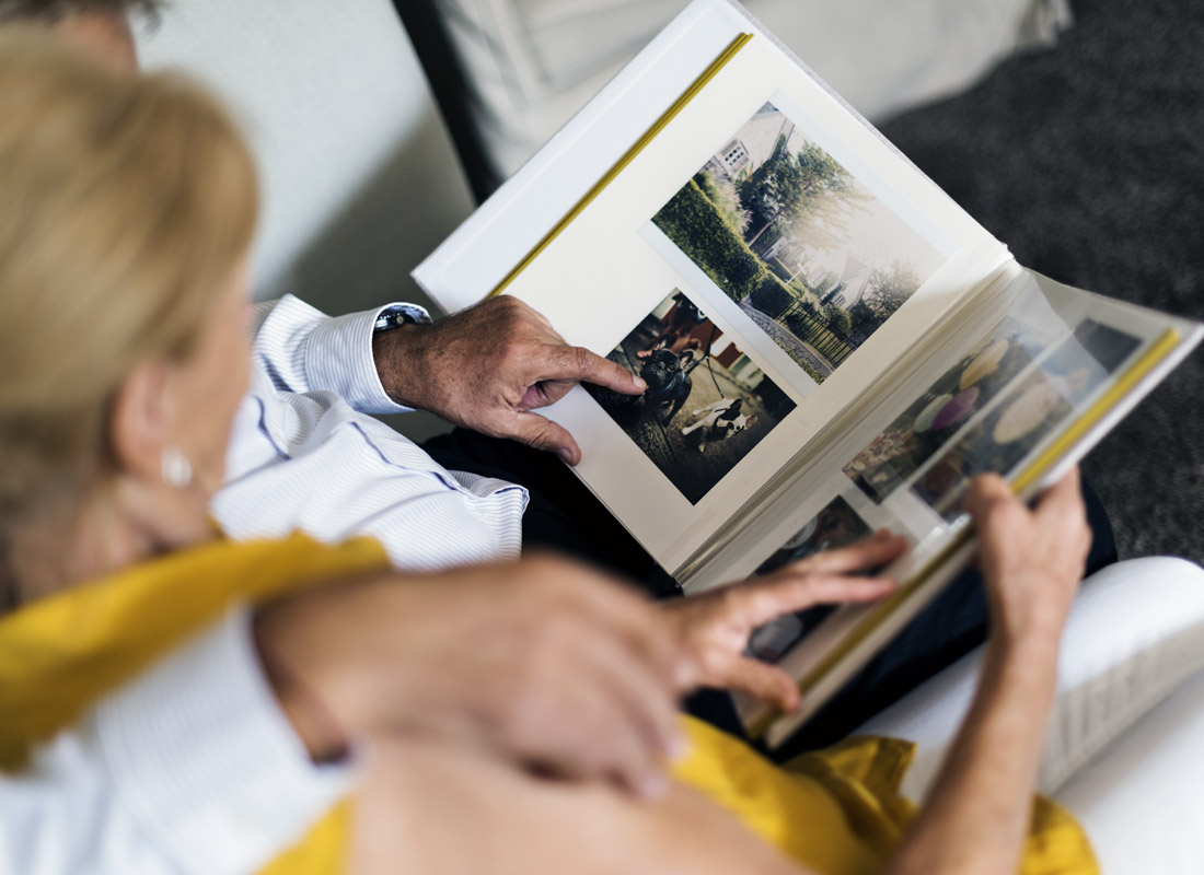 Reliving family moments over a photo album