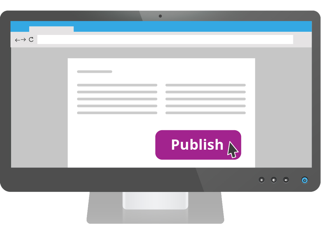 Once you have entered your blog text, you need to click on the publish button so that it becomes available for people to read
