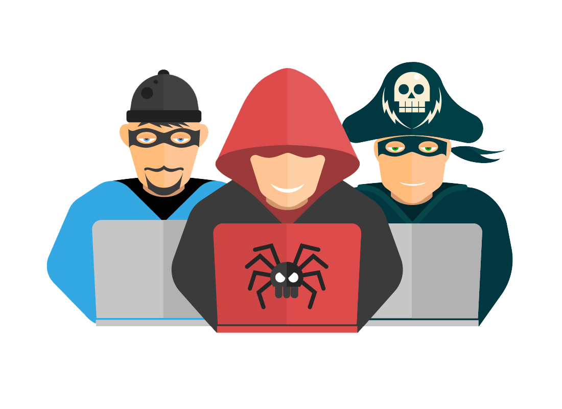 An illustration of suspicious people who look for personal identification information on blogs. Stay safe by never publishing your personal details, e.g. full name, date of birth, telephone or email address on your blogs. 