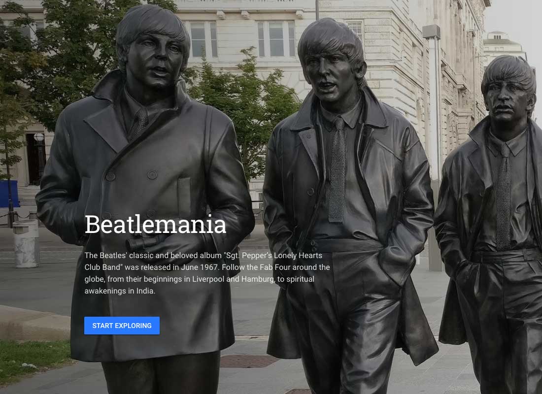 A page dedicated to The Beatles on the Google Arts & Culture website
