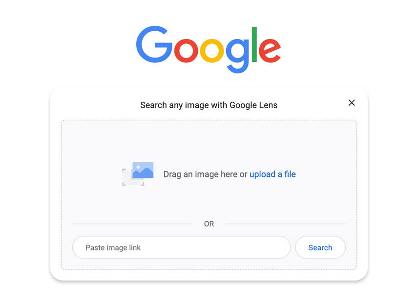 Google reverse image search user interface