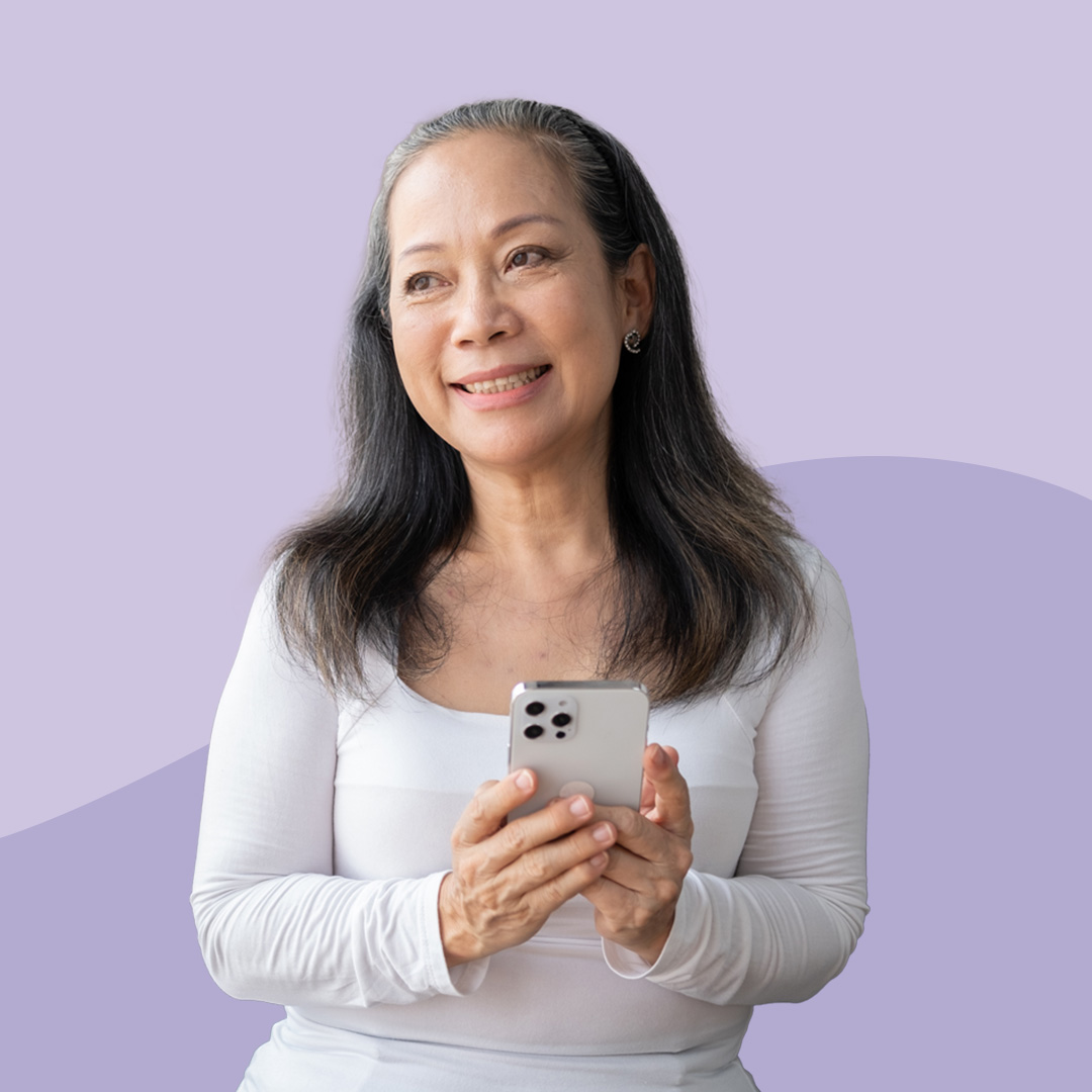A woman using a mobile phone whilst travelling